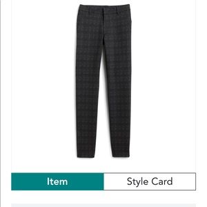 Pants, skinny, black pattern.